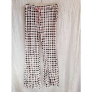 Victoria's Secret pink plaid super soft knit sz small drawstring sleepwear botto